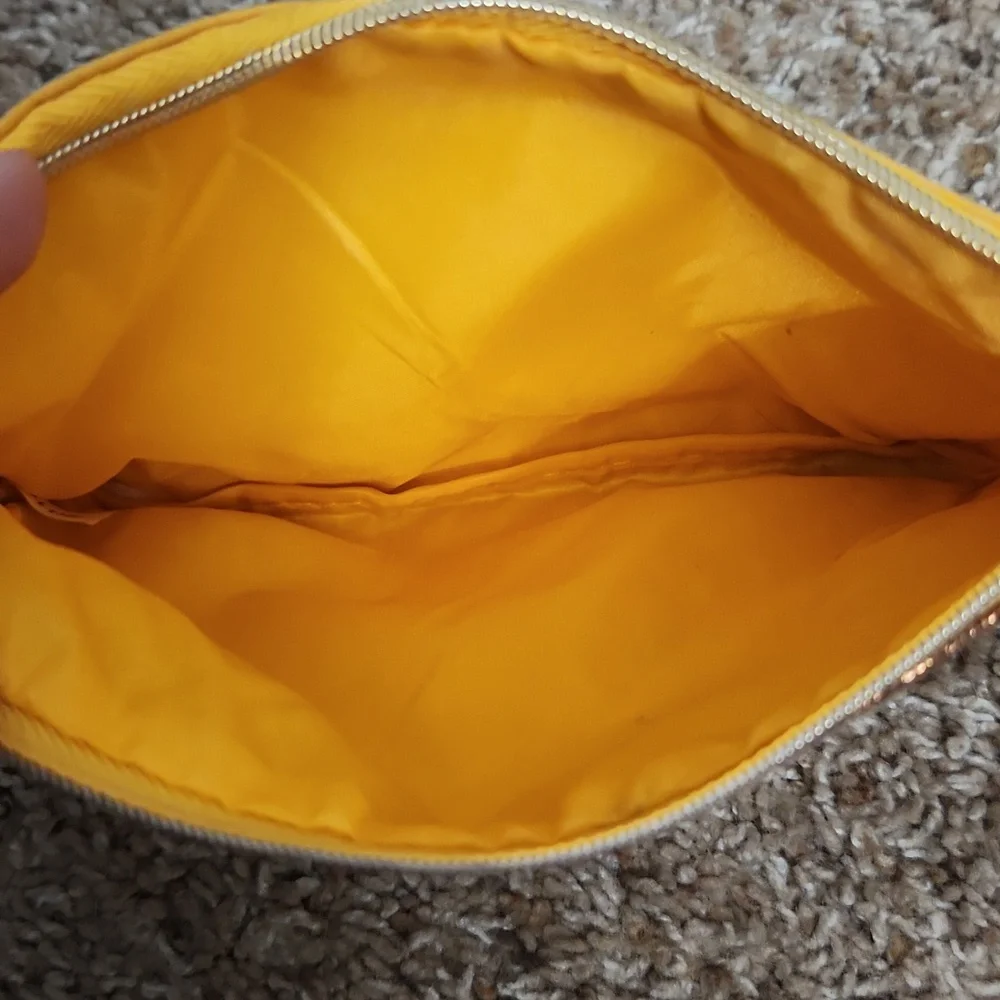 Ipsy Yellow and Gold Women's Cosmetic Bag